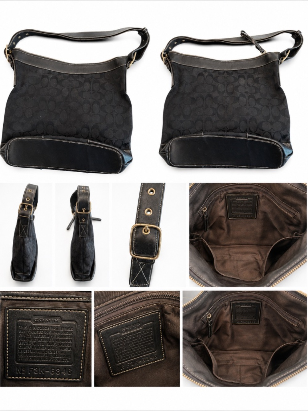 Coach Signature Black Jacquard Leather Shoulder Bag | Garage Blowout